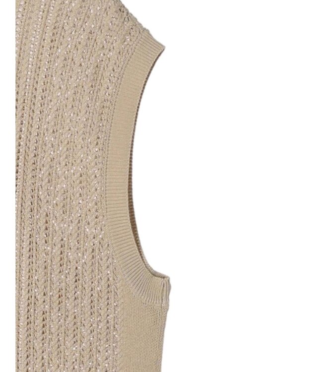 Green Parks 前後２Ｗａｙ　透かし柄ニットワンピース Beige