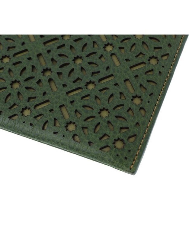 genten ダイヤカットワーク　マチなし長財布 フォレストグリーン