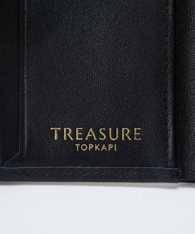 TOPKAPI 【TREASURE TOPKAPI】スムースレザー 幾何柄 二つ折り財布 ブラック