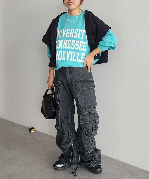 CRAFT STANDARD BOUTIQUE 【ユニセックス】裏毛プリントスウェット Blue Green