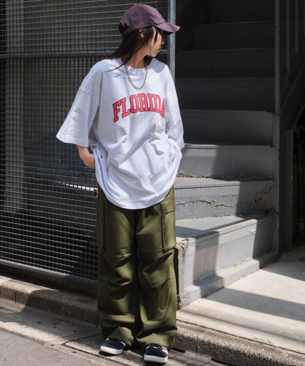 WEGO 【ユニセックス着用ITEM】アクセ付きグラフィックT（SS） アッシュグレー