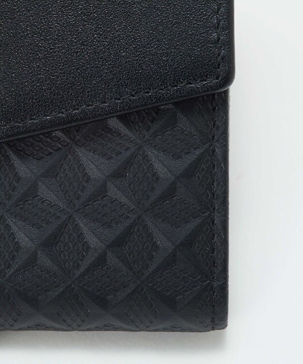 TOPKAPI 【TREASURE TOPKAPI】スムースレザー 幾何柄 二つ折り財布 ブラック