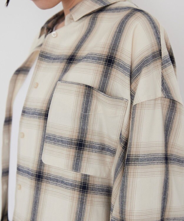 AMERICAN HOLIC バックタックチェックビエラシャツ Ivory