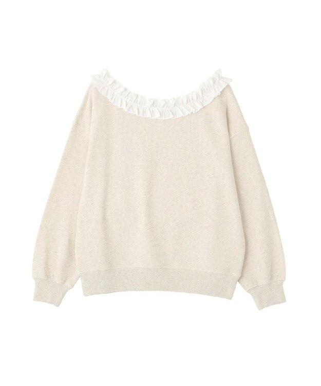 earth music&ecology フリルオフショルウラケスウェット Oatmeal
