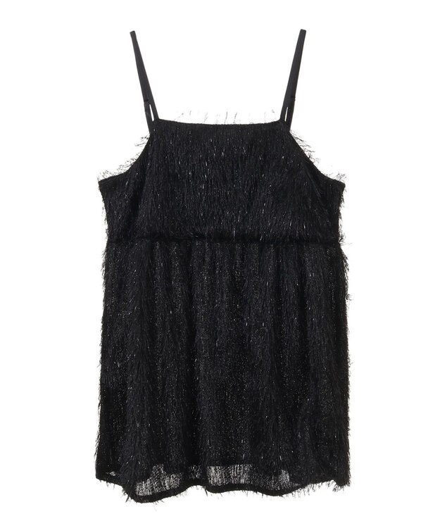 Green Parks ラメフリンジカットキャミソールビスチェ Black