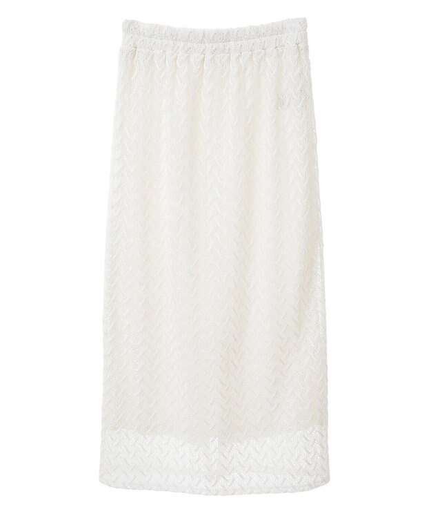 Green Parks ニットレースＩラインスカート Ivory