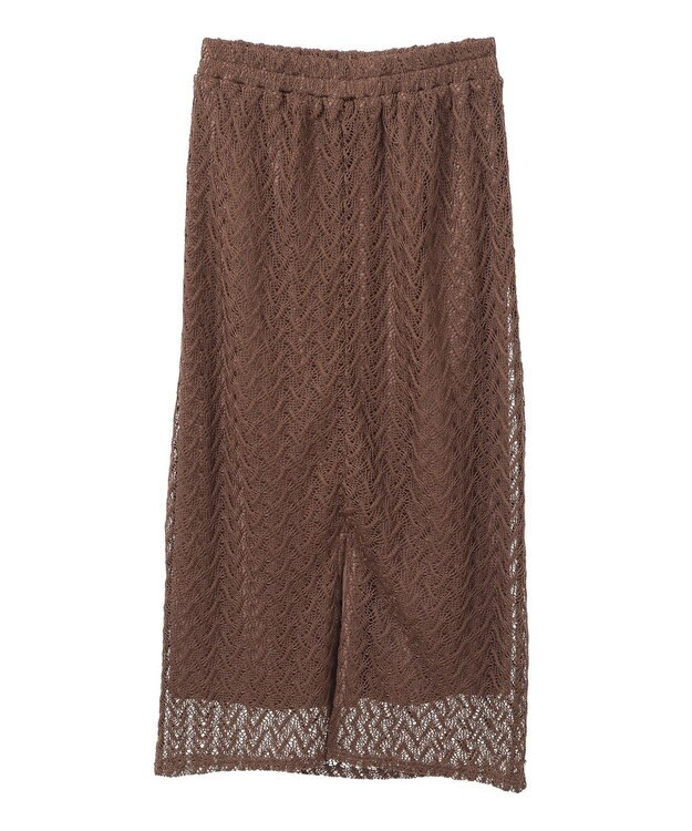 Green Parks ニットレースＩラインスカート Brown