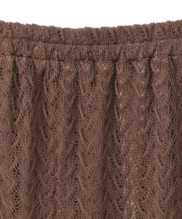 Green Parks ニットレースＩラインスカート Brown