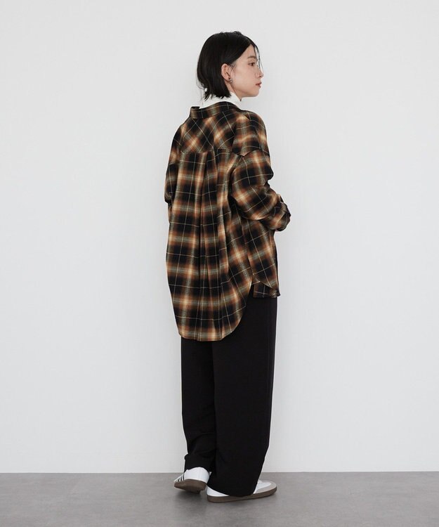 AMERICAN HOLIC バックタックチェックビエラシャツ Camel