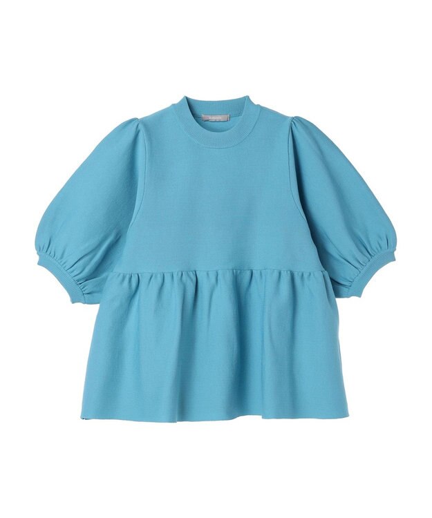 Green Parks armonia. ウエストギャザー袖ボリュームニット Blue