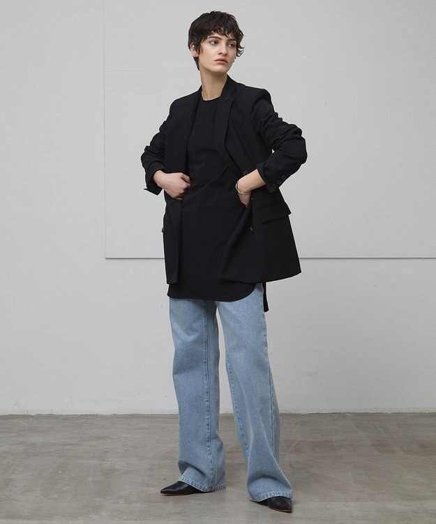 BEIGE， 【洗える】BROIS / ロング丈カットソー Black