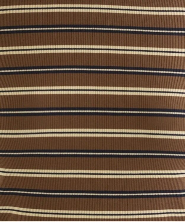 WEGO 【ANGIE VINTAGE】カップ付きマルチボーダータンク ブラウンボーダー