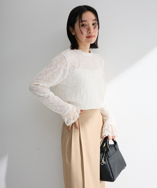 Green Parks 総レースプルオーバー Ecru