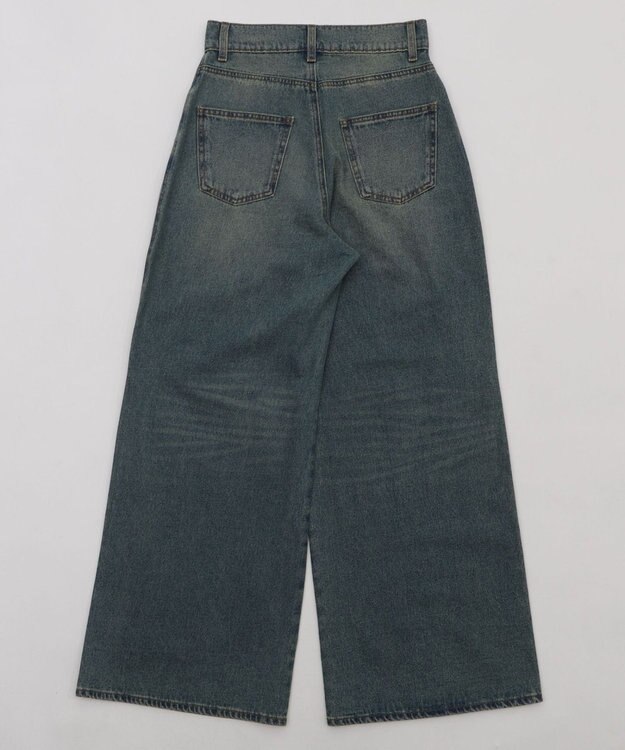 WEGO ダメージワイドデニムパンツ デニム淡加工色