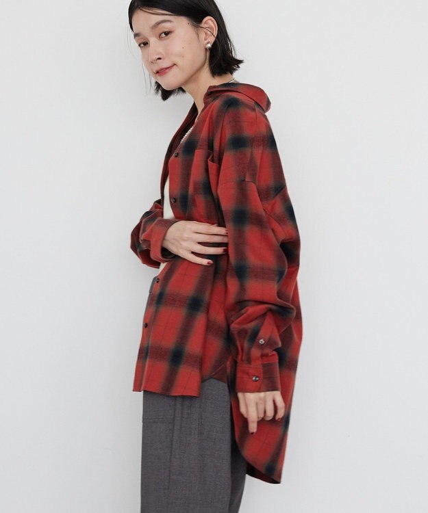 AMERICAN HOLIC バックタックチェックビエラシャツ Red