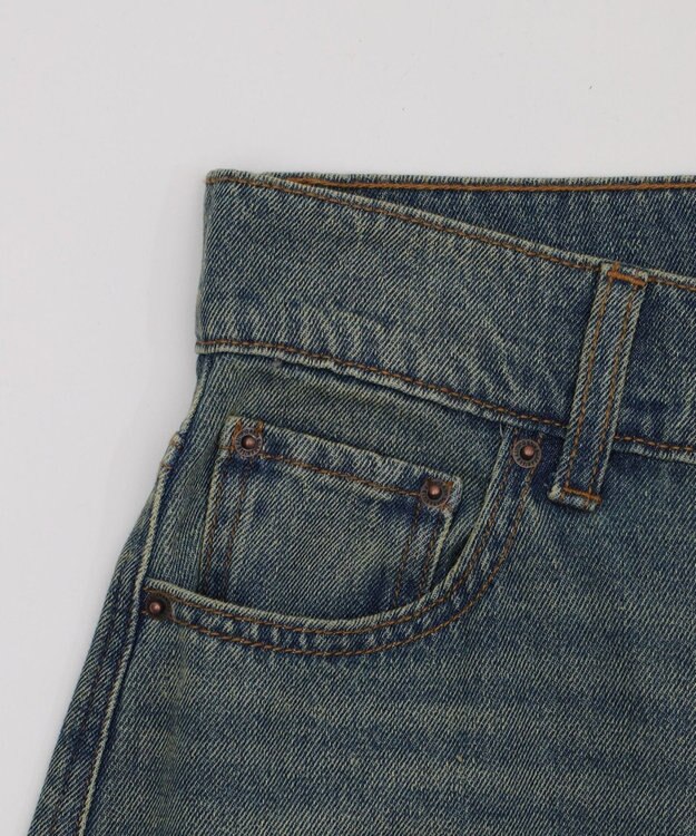 WEGO ダメージワイドデニムパンツ デニム淡加工色