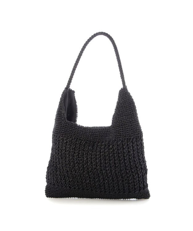 UNBILLION カシュカシュ cachecache / メタリックコード柄編みワンハンドルトート ブラック