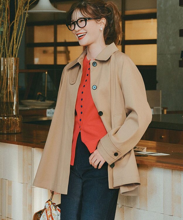 UNFILO ハイツイストスムース カーディガン レッド