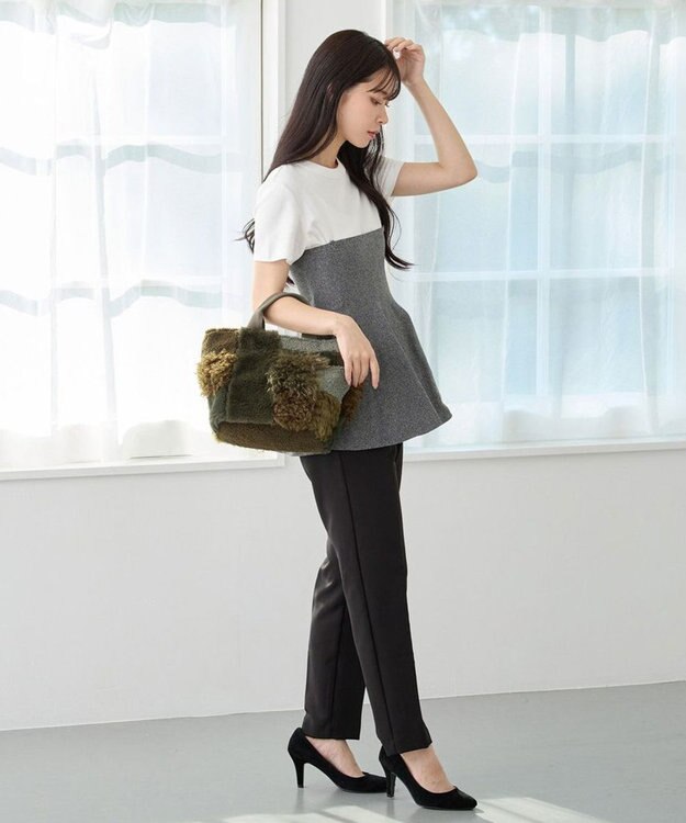 ROOTOTE 3652【フェイクファーのパッチワーク】SC.デリ.ツグツグ-A 02：カーキ