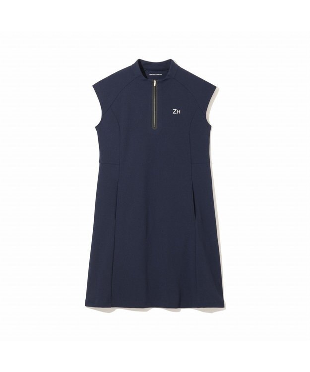 ZERO HALLIBURTON 【吸水速乾・UVケア】 フレンチスリ―ブモックネック鹿の子ワンピース ZHG-W5S4b 82978 ネイビー