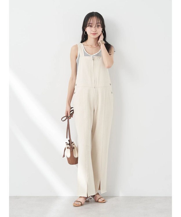 earth music&ecology オーバーオールデニム Ivory