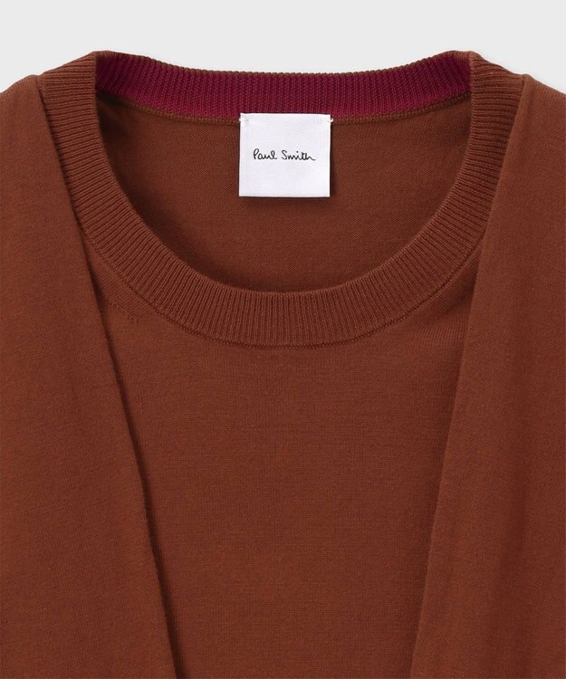Paul Smith スリーブデザイン ノースリーブニット ブラウン