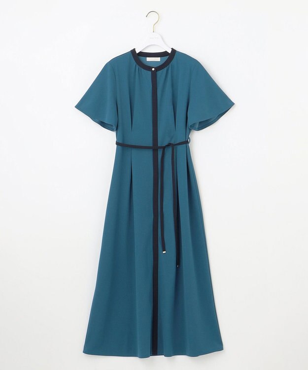 ANY SIS 【UVケア・ストレッチ・洗える】2WAYジョーゼットジャージー ワンピース グリーン