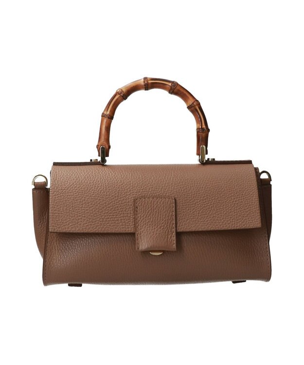 INTER-CHAUSSURES 【LORISTELLA】バンブーハンドルレザーハンドバッグ ブラウン