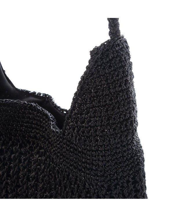 UNBILLION カシュカシュ cachecache / メタリックコード柄編みワンハンドルトート ブラック