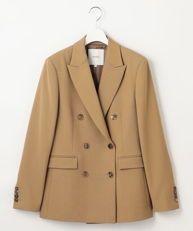 23区 S 【エステータ】ウールギャバジン ダブルブレスト ジャケット ベージュ系