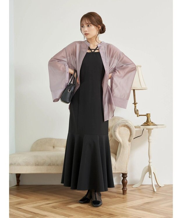 earth music&ecology マルチウェイシアーシャツ Grayish Pink