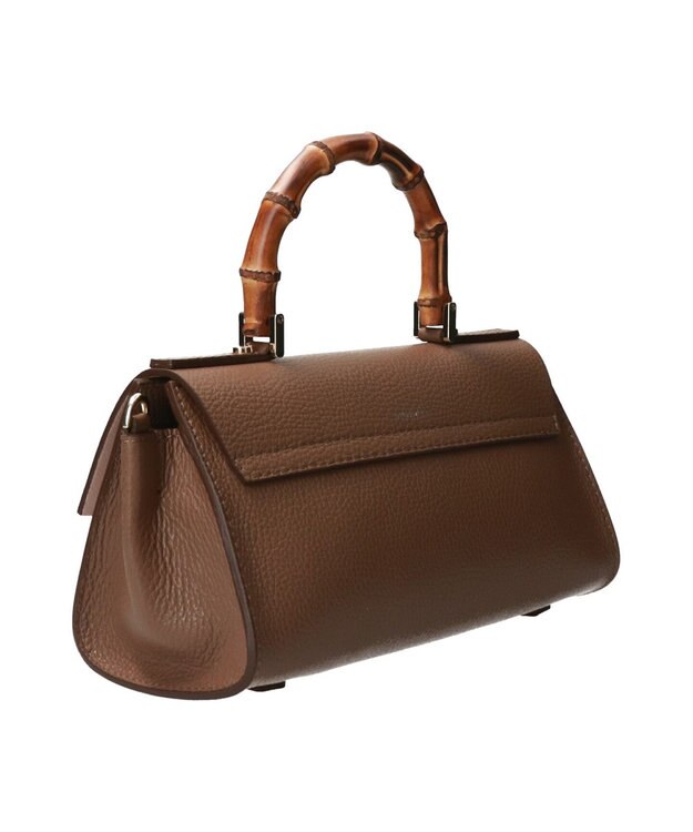 INTER-CHAUSSURES 【LORISTELLA】バンブーハンドルレザーハンドバッグ ブラウン