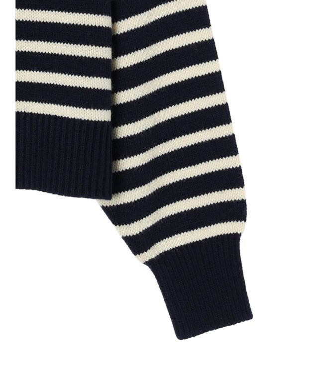 Green Parks キーネックボーダープルオーバー Navy