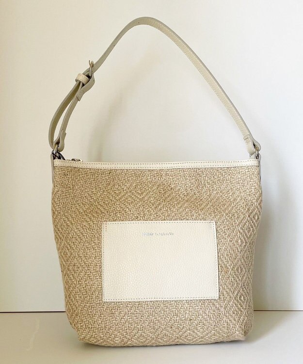 Hekhèr Le Style de Vie 【日本製 / 3WAY】ジュート×牛革 ショルダーバッグmedium ホワイト