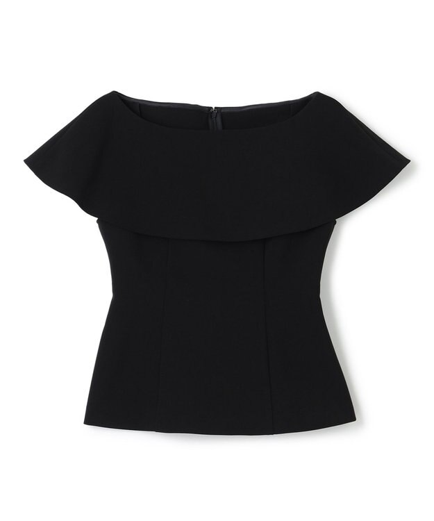 uncrave プルーフダブルクロス ラッフルブラウス ブラック