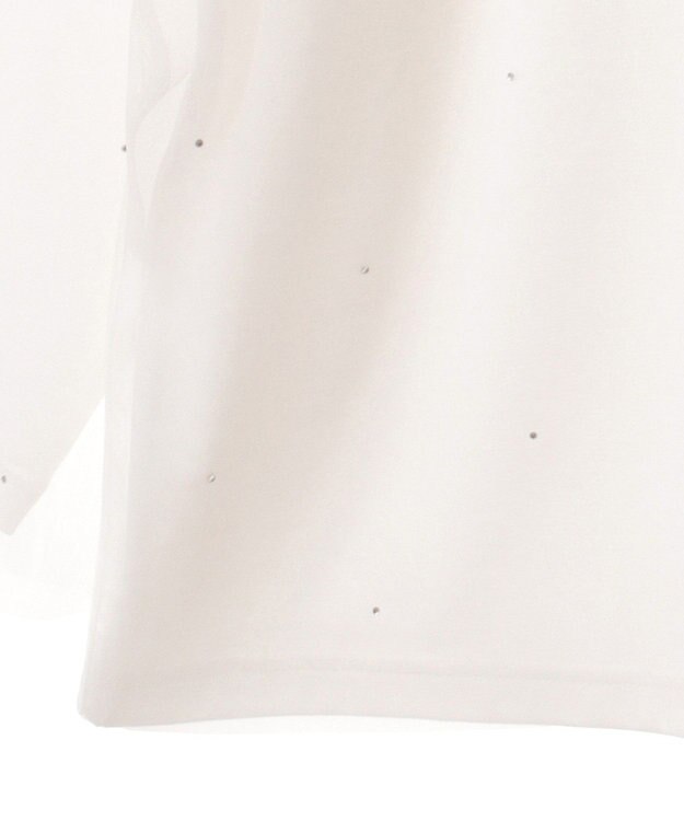 earth music&ecology ラインストーンチュールドッキングプルオーバー Ivory