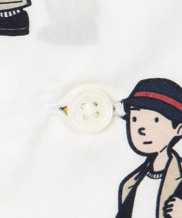 J.PRESS MEN 【AaronChang】【UNISEX】プリントタイプライター オープンカラーシャツ ホワイト系5