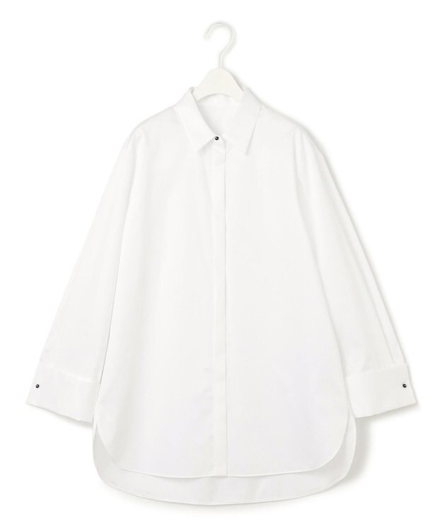 ICB 【洗える】 コットンサテンシャーティング シャツ オフホワイト系