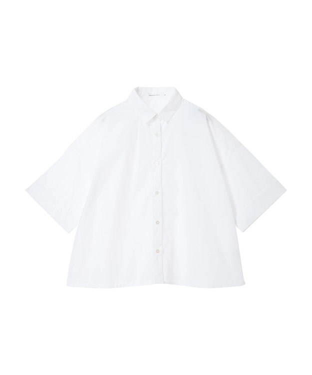 AMERICAN HOLIC イージーケア５分袖バックタックシャツ Off White