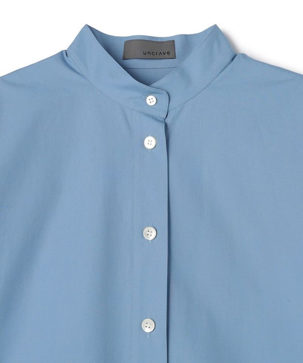 uncrave コットンクロスプレーン シャツワンピース サックス