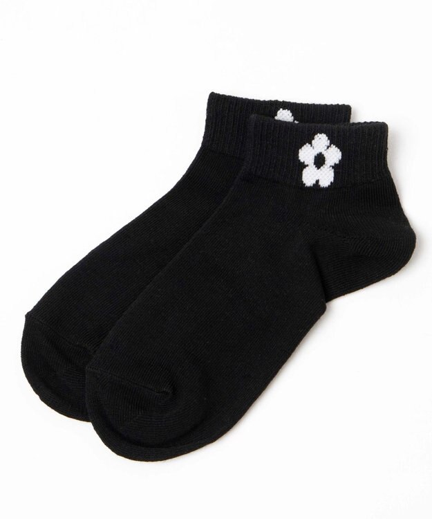 WEGO フラワーショートソックス ブラックその他