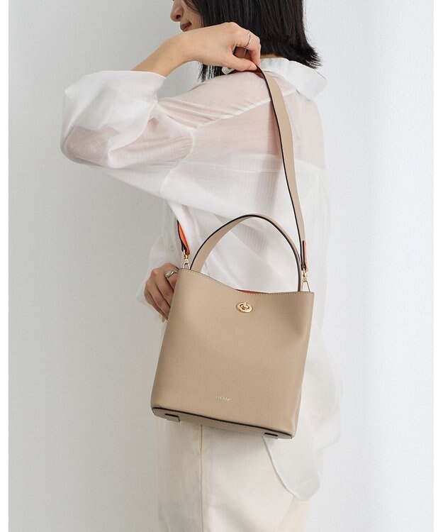 MioFIRANO ツイストロックボックスハンドバッグ 3WAY　FIRANO フィラノ BEIGE