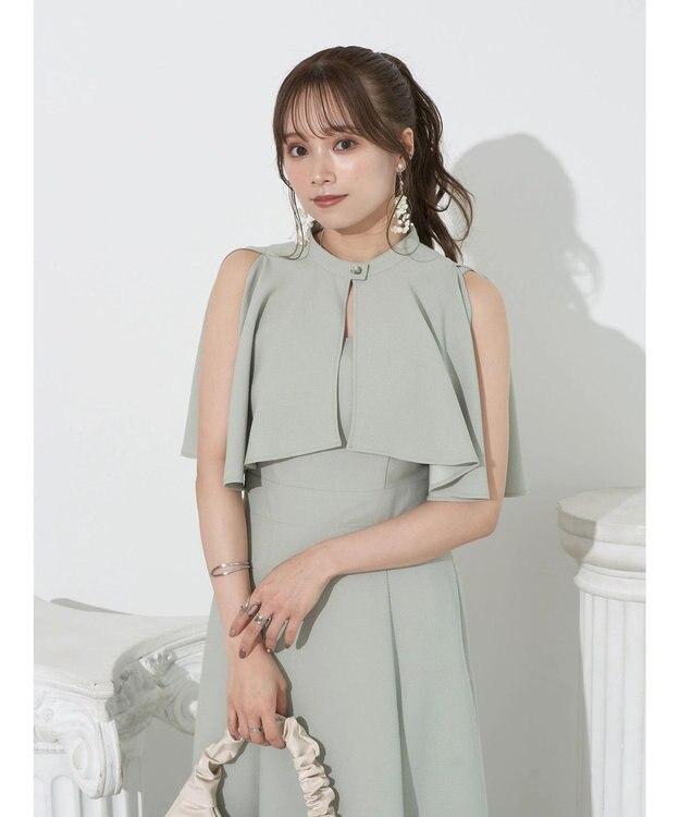 earth music&ecology ＳＥＴ２点ケープ＋キャミワンピース Black