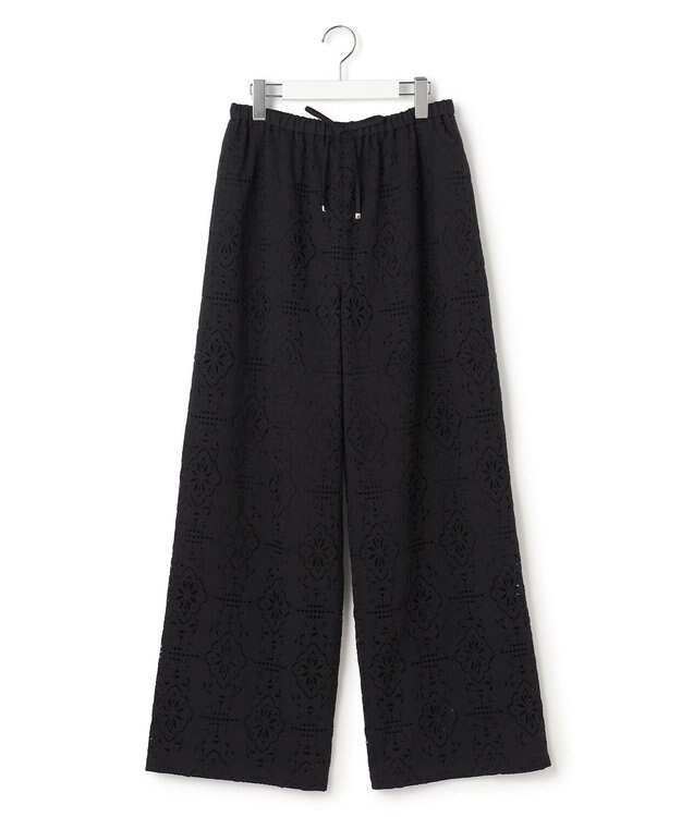 23区 【先行予約】ラッセルオーナメントレース ワイド パンツ ブラック系