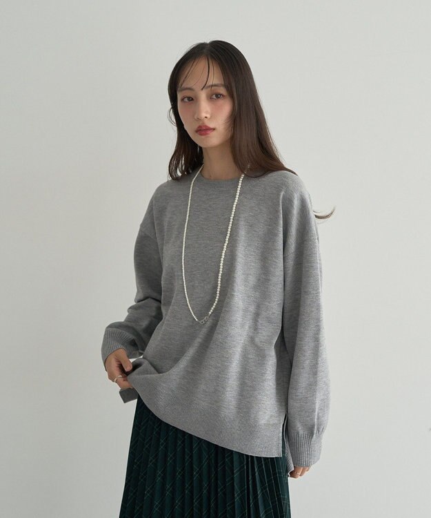 earth music&ecology 【洗濯機洗い可】レンチング(TM)エコヴェロ(TM)(チュニック) Gray Mixture