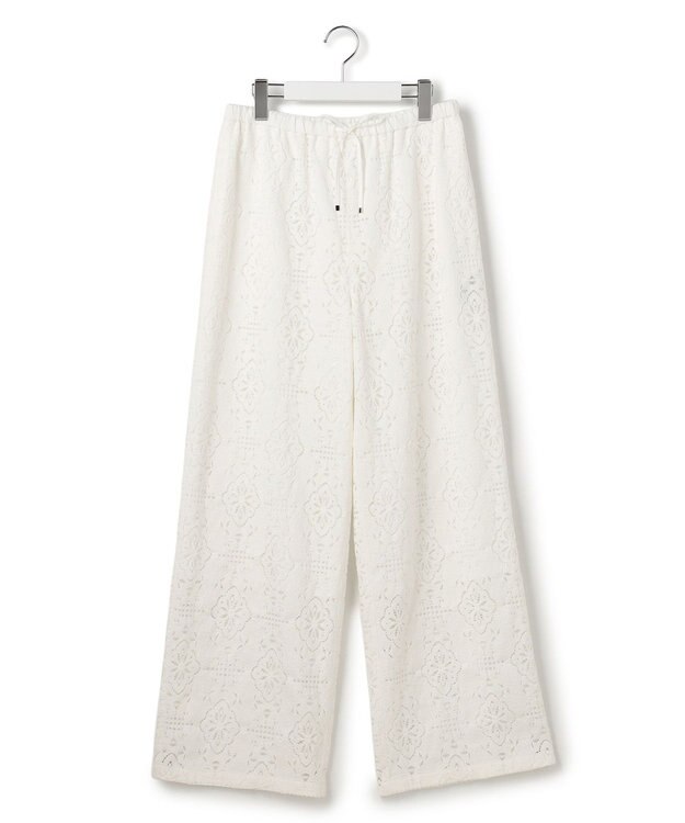 23区 【先行予約】ラッセルオーナメントレース ワイド パンツ ホワイト系