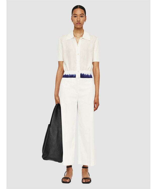 JOSEPH ニットアンドウーヴン　ショートスリーブカーディガン Ivory/Navy