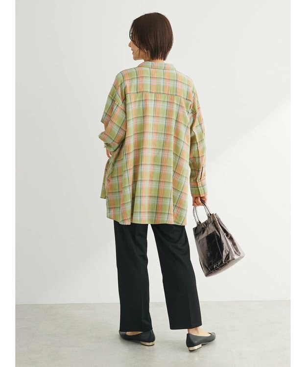 Green Parks チェック柄シャツチュニック Green