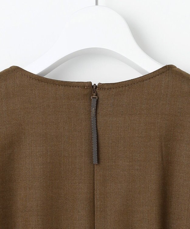 自由区 デニムライクツイル ワンピース ブラウン