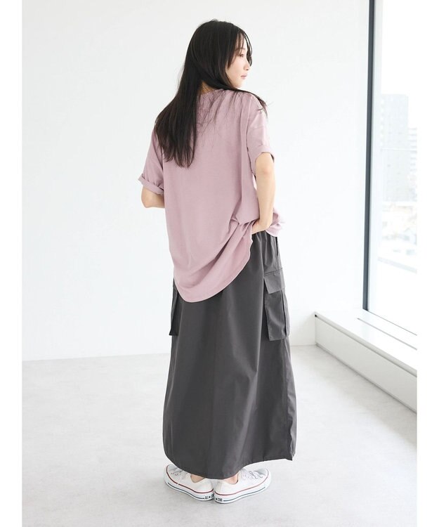 CRAFT STANDARD BOUTIQUE シルケット天竺　ロゴＰＴ裾ラウンドチュニックＳ／Ｓ Lavender